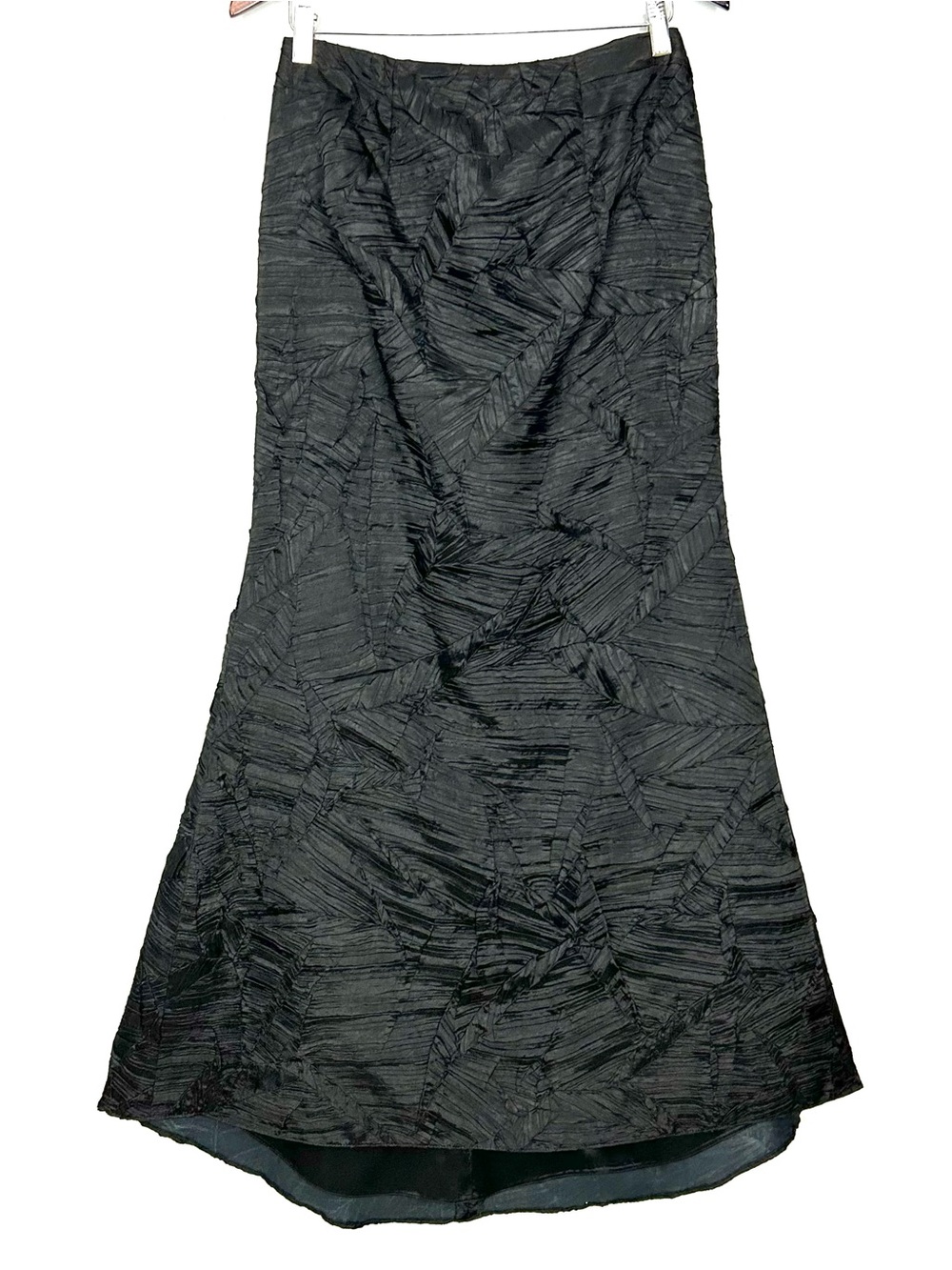 Flores & Flores Fluted Formal Maxi Skirt Women’s Size 6 Pleated Crinkle Chiffon